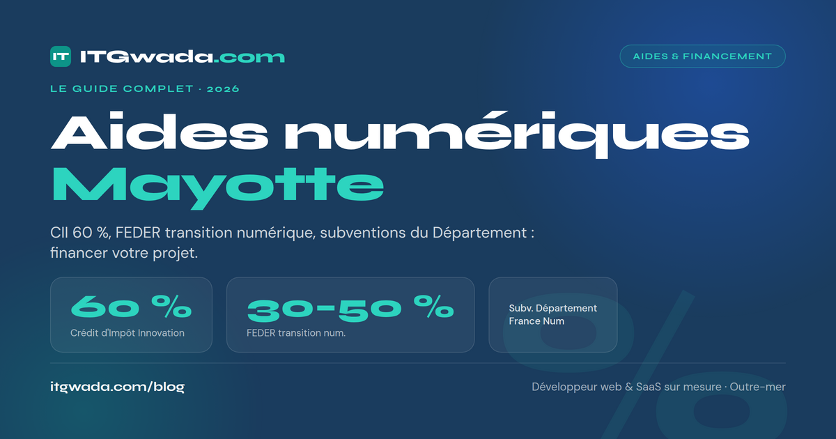 Aides numériques à Mayotte : le guide complet pour financer votre projet (2026)