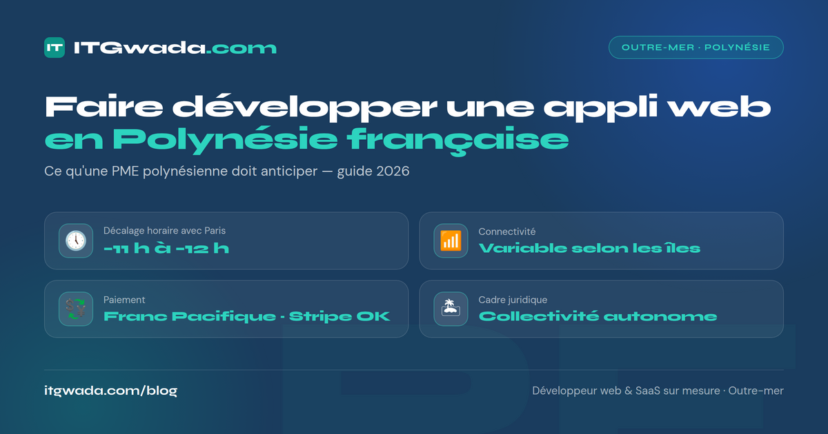 Faire développer une application web en Polynésie française : guide PME 2026